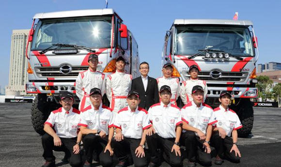 Hino Motors Holds Press Conference on Dakar Rally 2014