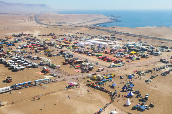 The bivouac set up near the coast in Antofagasta