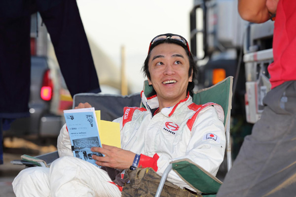 Teruhito Sugawara is happy to have completed a challenging section of the race without much event.