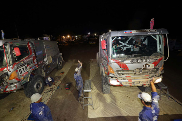 Car 1 arrives at El Salvador at night on January 16.