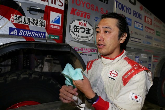 Teruhito Sugawara is relieved to be back at the bivouac.