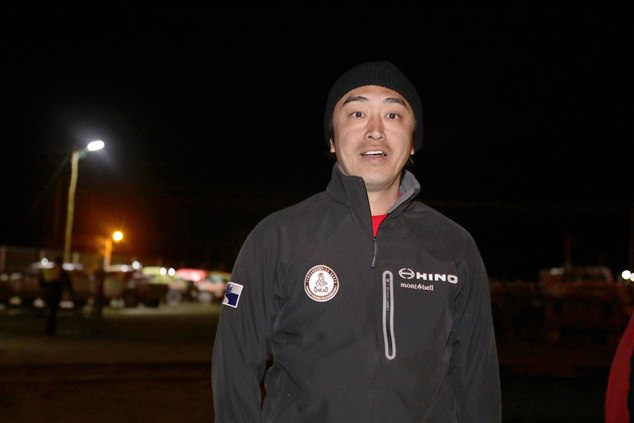 Teruhito Sugawara after arriving at the Uyuni bivouac.