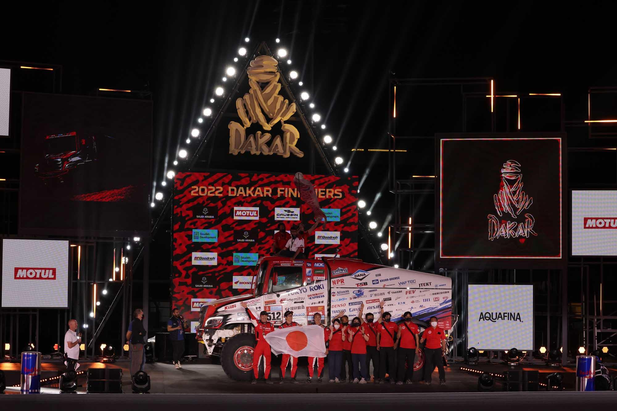 Stage12：First Hybrid-powered HINO 600 Series finishes 22nd overall, Arrives in Jeddah, Dakar 2022 Goal Site