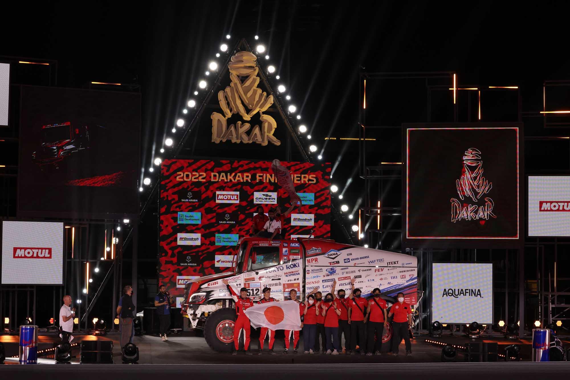 Stage12：First Hybrid-powered HINO 600 Series finishes 22nd overall, Arrives in Jeddah, Dakar 2022 Goal Site
