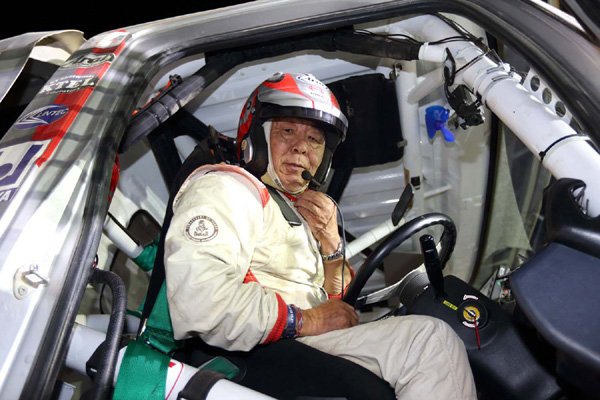 Yoshimasa Sugawara arrives at the bivouac in El Salvador at night on January 16.