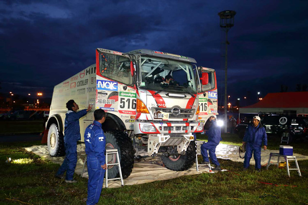 The mechanics have been waiting for the trucks to arrive.